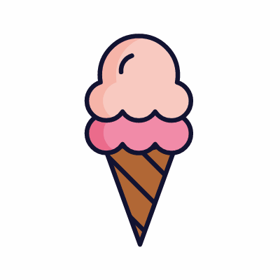 Ice cream, Animated Icon, Lineal