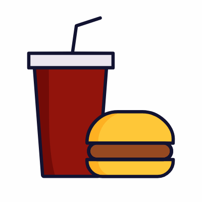 Fastfood, Animated Icon, Lineal