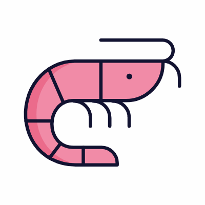 Shrimp, Animated Icon, Lineal