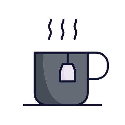 Black tea, Animated Icon, Lineal