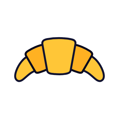 Croissant, Animated Icon, Lineal