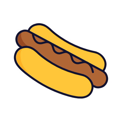 Hotdog, Animated Icon, Lineal