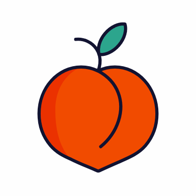 Peach, Animated Icon, Lineal