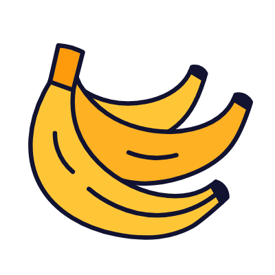 Banana, Animated Icon, Lineal