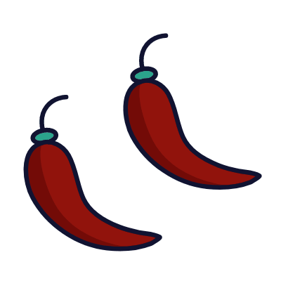 Chili peppers, Animated Icon, Lineal