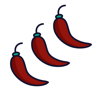 Chili peppers, Animated Icon, Lineal