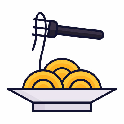 Pasta, Animated Icon, Lineal