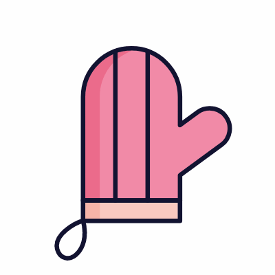 Mitt glove, Animated Icon, Lineal
