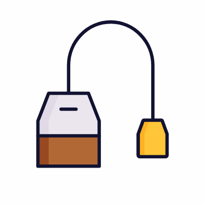 Tea bag, Animated Icon, Lineal