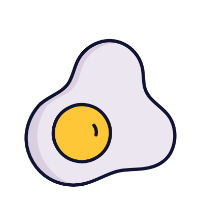 Fried egg, Animated Icon, Lineal