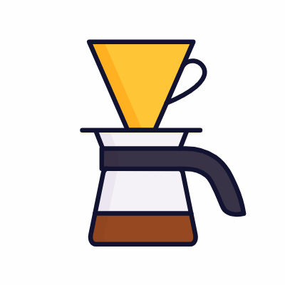 Dripper coffee, Animated Icon, Lineal