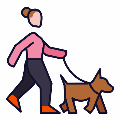 Dog walk, Animated Icon, Lineal