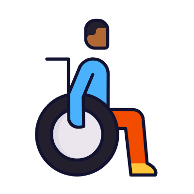 Disabled person, Animated Icon, Lineal