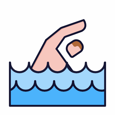 Swim, Animated Icon, Lineal