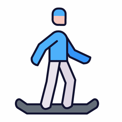 Snowboard, Animated Icon, Lineal
