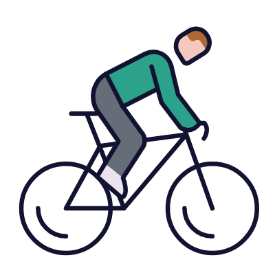 Biking, Animated Icon, Lineal