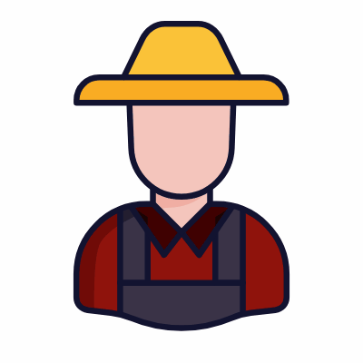 Farmer, Animated Icon, Lineal