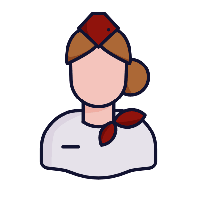 Flight attendant, Animated Icon, Lineal
