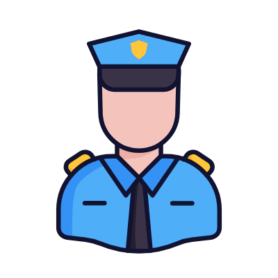 Policeman, Animated Icon, Lineal