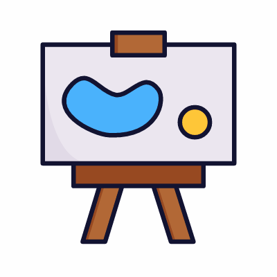 Easel, Animated Icon, Lineal