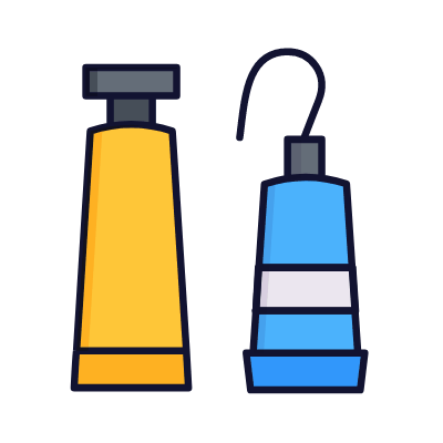 Paint tubes, Animated Icon, Lineal