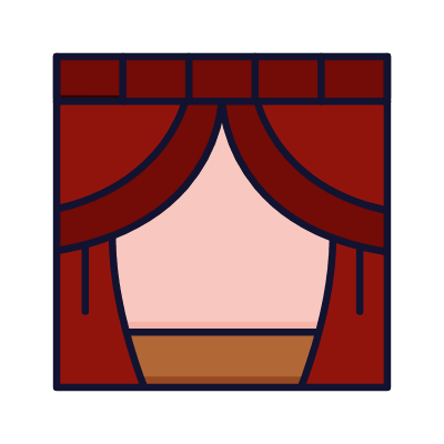Curtains, Animated Icon, Lineal