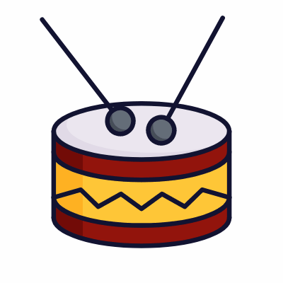 Drum, Animated Icon, Lineal