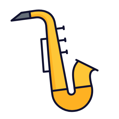 Saxophone, Animated Icon, Lineal