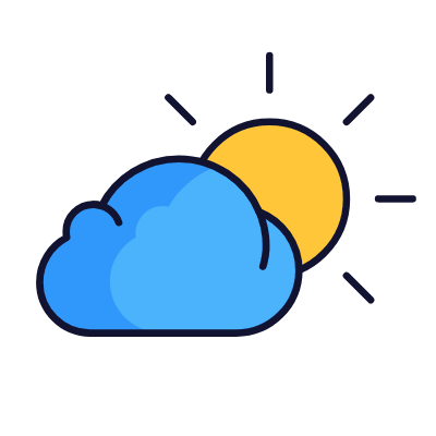 Cloudy day, Animated Icon, Lineal