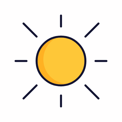 Sun, Animated Icon, Lineal