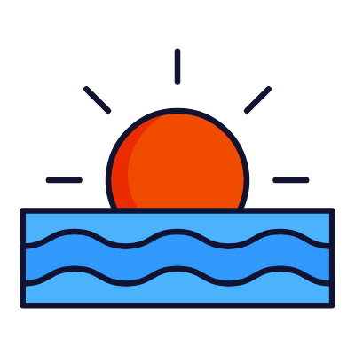 Sunset, Animated Icon, Lineal
