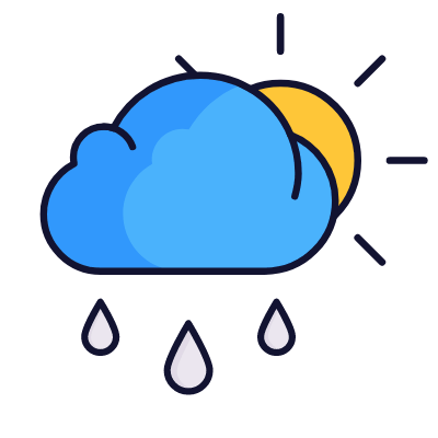Sun & rain, Animated Icon, Lineal