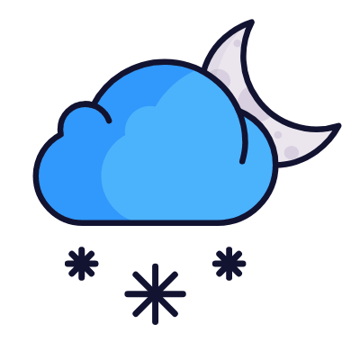 Night snow, Animated Icon, Lineal