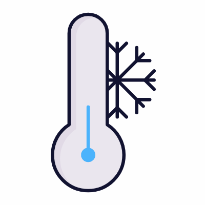 Cold temperature, Animated Icon, Lineal