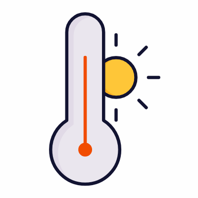 Hot temperature, Animated Icon, Lineal