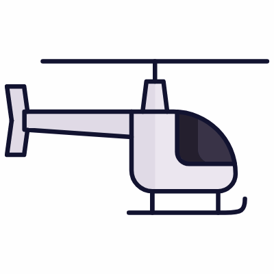 Helicopter, Animated Icon, Lineal