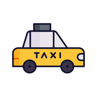 Taxi, Animated Icon, Lineal