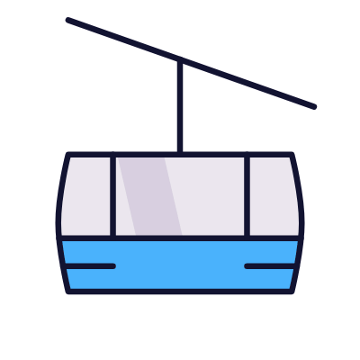 Ski lift, Animated Icon, Lineal