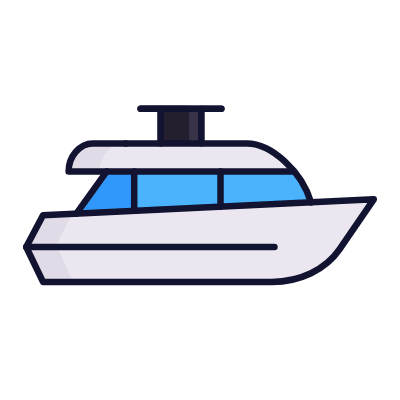 Yacht, Animated Icon, Lineal