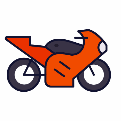 Motorcycle, Animated Icon, Lineal