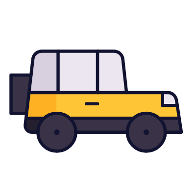 4x4 Car, Animated Icon, Lineal