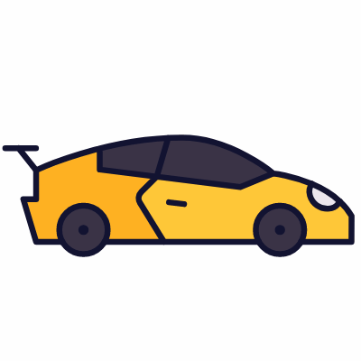 Sport car, Animated Icon, Lineal