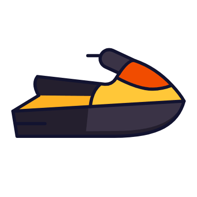Water jet ski, Animated Icon, Lineal