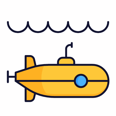 Submarine, Animated Icon, Lineal