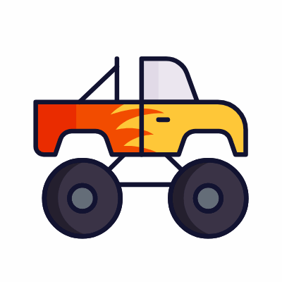 Monster truck, Animated Icon, Lineal