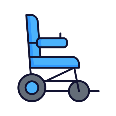 Electric wheelchair, Animated Icon, Lineal
