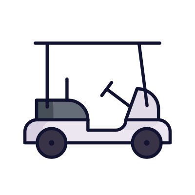 Golf cart, Animated Icon, Lineal