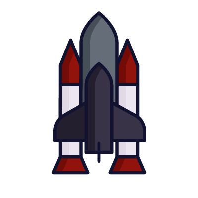 Spaceship, Animated Icon, Lineal