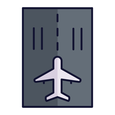 Airport runway, Animated Icon, Lineal