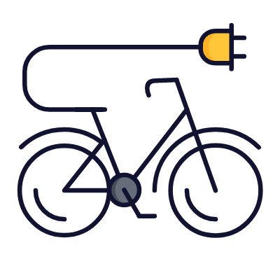 Electric bicycle, Animated Icon, Lineal